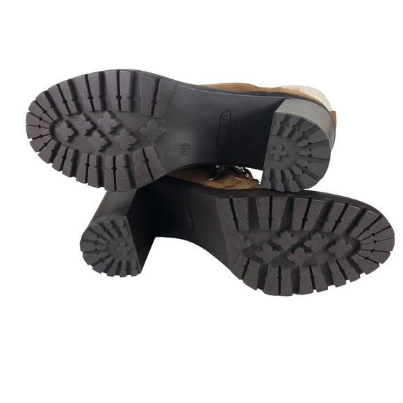 NINE WEST PEER Sherpa Cuff Block Heel Boots - Picture 9 of 11